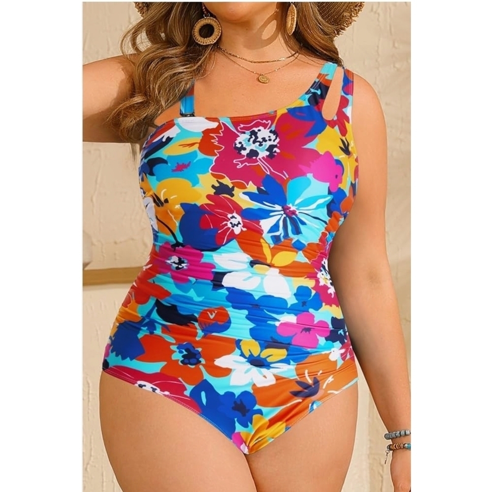 AQUA EVE - 24W Vibrant Floral One-Piece Swimsuit